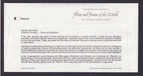 United Nations Flora Pflanzen Ginseng schöner Künstler Brief