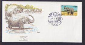Bhutan Süsasien Fauna Tiere Elefant schöner Künstler Brief