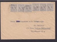AM Post Bizone Brief MEF 2 zwei Dreierstreifen Hamburg Bergedorf Block Berlin