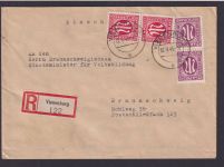 AM Post Bizone R Brief zwei senkrechte Paar 12+15 Pfg. Vienenburg Niedersachsen