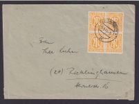 AM Post Bizone Brief MEF 13 Viererblock Hannover Niedersachsen Recklinghausen