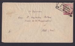 Deutsches Reich Brief EF Brustschild 19 R3 Grimma Sachsen Hall Tirol Österreich