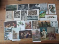Nachlass Ansichtskarten meist Jugendstil Epoche oft religiöse Motive + Topo 185