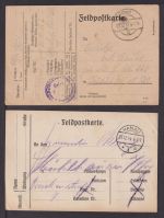 Feldpost I. Weltkrieg Konvolut von 6 Belegen incl. Kartenbrief incl 1x II WK mit