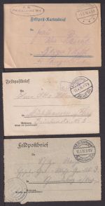 Feldpost I. Weltkrieg Konvolut von 6 Belegen incl. Kartenbrief incl 1x II WK mit