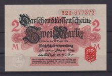 Geldschein Banknote Deutsches Reich Darlehenskassenschein 2 Mark 12.8.1914