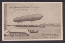 Flugpost Zeppelin Deutsches Reich gute Ansichtskarte 1. Aufstieg Luftschiff