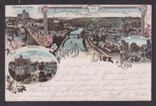 Ansichtskarte Diez Rheinland-Pfalz Litho Gruss aus Diez div Ansichten Frankfurt