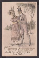 Ansichtskarte Fröhliche Ostern 1906 Osterhasen Charlottenburg Berlin