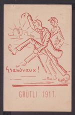 Grandvaux Schweiz Grütli Arbeiterverein selt. Künstler Ansichtskarte Neuchatel