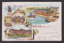 Litho Ansichtskarte Biebrich Rheinland-Pfalz div. Ansichten 1901 Lüdenscheid NRW