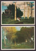 Ansichtskarte Arnold Böcklin Erfeinder Jugendstilschrift Kunst Künstler Mappe