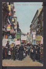 Ansichtskarte Leipzig Sachsen Peterstrasse während der Messe 1909 Danzig Polen