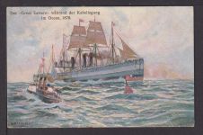Ansichtskarte Schiffe Marine Great Eastern Kabelverlegung im Ocean 1870 Hamburg
