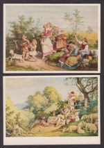 Ansichtskarte Adrian Ludwig Richter Kunstmappe 5 Karten Aquarell Vierfarbendruck