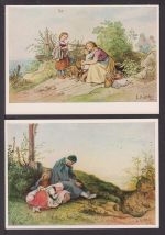 Ansichtskarte Adrian Ludwig Richter Kunstmappe 5 Karten Aquarell Vierfarbendruck