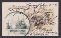 Ansichtskarte Schiffe Dampfer Königin Luise Bremen 1901 Dresden Sachsen