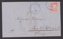 Altdeutschland Bayern EF 3 Kreuzer Wappen blauer K1 Nürnberg rs. R3 Saalfeld