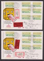 Briefmarken Bund ATM Automatenmarken zwei Eilboten Briefe incl. Postvorstellungs