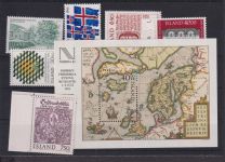 Island Sammlung Lot div. Ausgaben Briefe Briefstücke und lose Marken