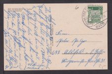 Auto Oldtimer VW Käfer Ansichtskarte Schwalbach Hessen Hotel Quellenhof Alsfeld
