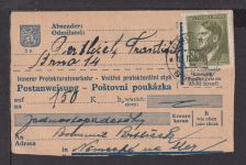 Besetzung Böhmen & Mähren frankierte Postanweisung 3K Hitler Aufbrauch Ganzsache