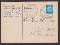 Flugpost airmail selt. Flugkarte DELA Luftfahrt Ausstellung Hamburg im Zoo SST