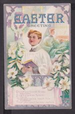 Ansichtskarte Glückwunsch Ostern Garland USA 1909
