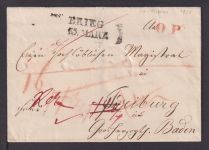 Bahnpost Altdeutschland Preussen Schlesien Brief L2 Brieg + roter OP für Ost