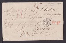 Bahnpost Altdeutschland Preussen Auslands Brief K1 ELBERF 6-7 + roter L1 WP. für