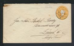Kalkutta Indien Ganzsache Queen Victoria 2 A and 6 P. 1897 Zürich Schweiz