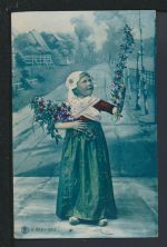Ansichtskarte Weltevreden Niederländisch Indien Mädchen Blumen 1916 Bern Schweiz