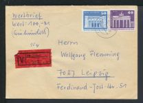Bauwerke DDR Wertbrief Dresden Sachsen 1979 Leipzig Brandenburger Tor