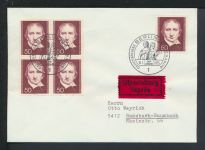 Berlin Express Brief MEF 482 Viererblock selt SST G Schadow Berlin 1975 Ransbach