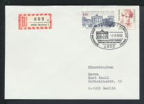 Bund R-Brief selt SST 2 Jahre Deutsche Einheit Herford NRW 1992 Berlin