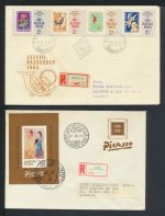 Ungarn Europa Sammlung Blöcke auf Briefe oft als Einschreiben gesamt 44 Stück