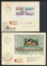 Ungarn Europa Sammlung Blöcke auf Briefe oft als Einschreiben gesamt 44 Stück