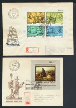 Ungarn Europa Sammlung Blöcke auf Briefe oft als Einschreiben gesamt 44 Stück