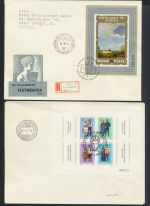 Ungarn Europa Sammlung Blöcke auf Briefe oft als Einschreiben gesamt 44 Stück