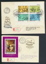 Ungarn Europa Sammlung Blöcke auf Briefe oft als Einschreiben gesamt 44 Stück