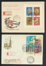 Ungarn Europa Sammlung Blöcke auf Briefe oft als Einschreiben gesamt 44 Stück