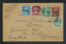 Frankreich Algerien Ganzsache plus ZuF 1925 Deutschland Gladbeck NRW