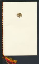 Politik Menukarte Abendessen des Bundespräsidenten Schloß Bellevue Berlin 1983
