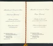Politik Menukarte Abendessen des Bundespräsidenten Schloß Bellevue Berlin 1983