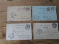 Altdeutschland Württemberg Stempel Sammlung auf 35 Ganzsachen ca. 1880-1896