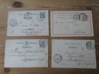 Altdeutschland Württemberg Stempel Sammlung auf 35 Ganzsachen ca. 1880-1896