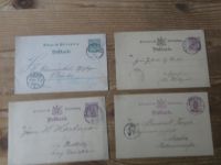 Altdeutschland Württemberg Stempel Sammlung auf 35 Ganzsachen ca. 1880-1896