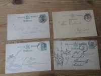 Altdeutschland Württemberg Stempel Sammlung auf 35 Ganzsachen ca. 1880-1896