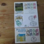Bund Sammlung Burgen & Schlösser 7 Briefe Zusammendrucke FDC + 2x Heftchenblatt