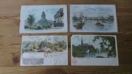 Litho Ansichtskarten Sammlung Topographie Reklame Hoffmann Stärke Bad Salzuflen